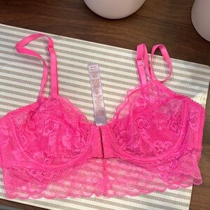 Savage X Fenty Hot Pink Lace Bra